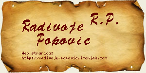Radivoje Popović vizit kartica